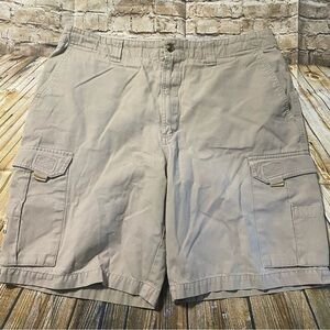 Eddie Bauer Beige Khaki Canvas Cotton Cargo Shorts